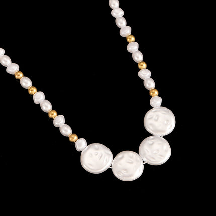 Cross-Border Stainless Steel Necklace Shell Titanium Steel Pendant New Pearl Jewelry Seaside Accessories European and American Non-Fading Jewelry