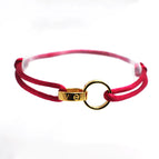 Dark red rope + gold accessories