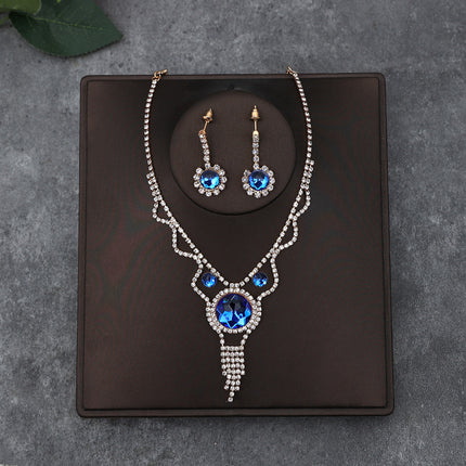 Korean Bride Necklace Earrings Two-piece Decorations Wedding Yarn Wedding Jewelry Wedding Accessories Dance Studio