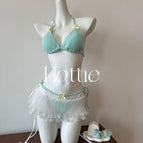 Light green bikini + butt curtain / M 47.5-52.5kg