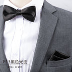 F13 new black glossy bow tie + pocket towel