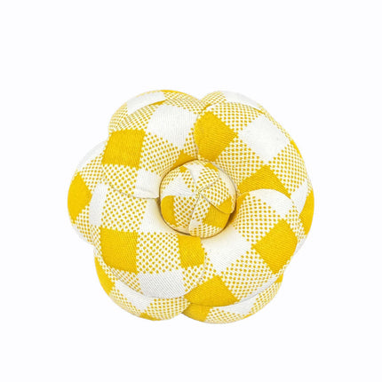 Camellia Brooch with High-Quality Plaid Fabric for Summer and Autumn, Versatile Pin Brooch for High-End Clothing and Bags