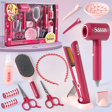 Children's Barber Toy Set Play House Girls Birthday Gift Hair Salon Dressing Toy