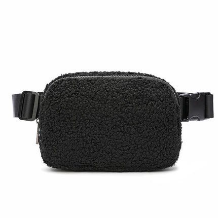 Amazon Spot Same Style Lulu Plush Waist Bag Casual Outdoor Sports Crossbody Bag Spot Mobile Phone Bag Fitness Bag