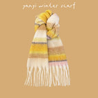 Large striped scarf yellow