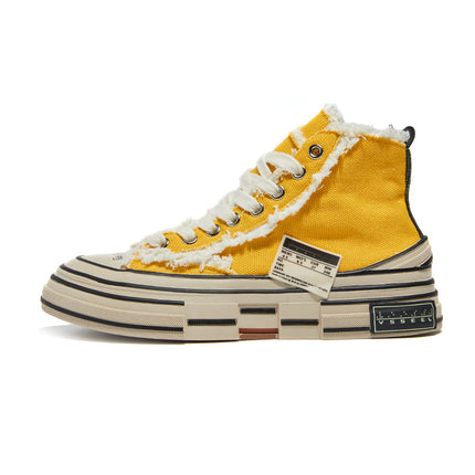 Wu Jianhao's Same Style Thick-Soled Beggar Shoes, High Version Men's Shoes 2023 New Retro Men's and Women's Canvas Shoes Putian