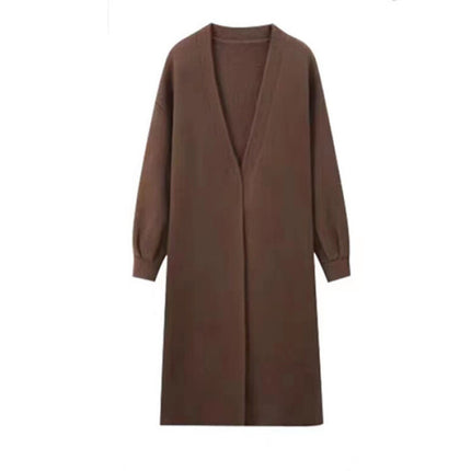 plus size chubby girl autumn and winter Korean version of thick long sweater cardigan coat knitted dress two-piece suit 200kg