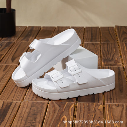 2025 New Thick-Soled Slippers Foreign Trade Eva Sandals Summer Women's Outdoor Indoor Sandals with Poop Feeling Dropshipping