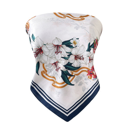 Cross-border double-sided two-color silk scarf ladies leopard print scarf print twill silk senior sense 70cm square towel wholesale