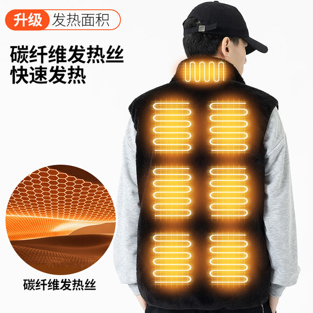 Cross-border new smart heating vest winter comfortable warm artifact men's and women's rechargeable heating clothing manufacturers wholesale