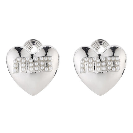 Love Pearl Earrings Niche Design Sense Cold Wind Ear Stud Elegant Light Luxury Earrings Mosquito Incense Plate Ear Clip
