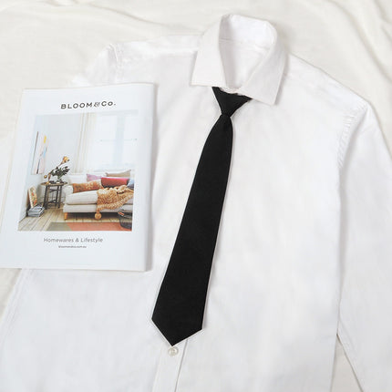 Japanese JK Academic Style Brown Retro Tie Female Lazy Wine-Free Red Shirt Accessories All-Match Black Stripe
