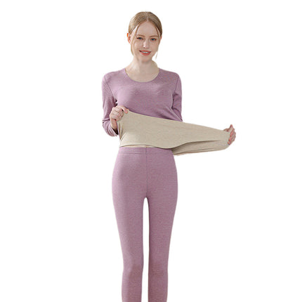 2025 New Cashmere Silk Underwear for Women, Double-Sided Brushed Fleece-Lined Thermal Tops and Pants Set for Men, Seamless Wholesale