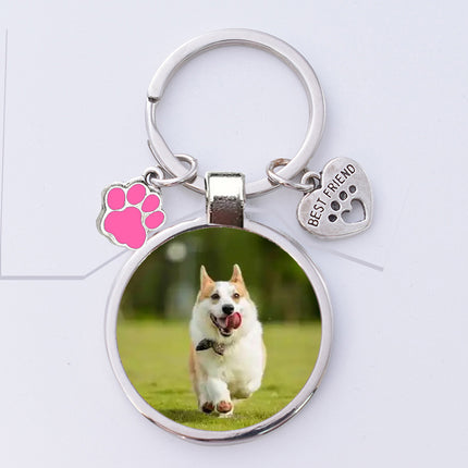 Amazon Cross-border Thermal Transfer Keychain Pet Keychain Metal Blank Thermal Transfer Keychain Pendant