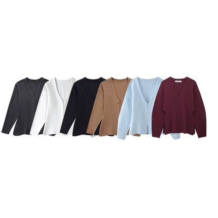 Cross-Border European and American Clothing Aliexpress Ins Popular Women's Clothing Simple Loose Knitted Jacket Mini Skirt Suit