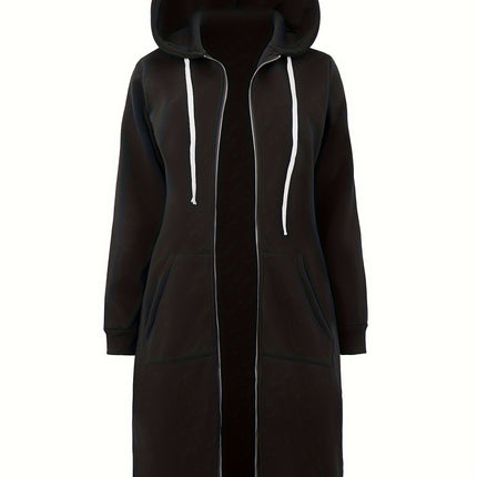 [Pink Plus Size Breathable Hoodie] Plus Size Solid Color