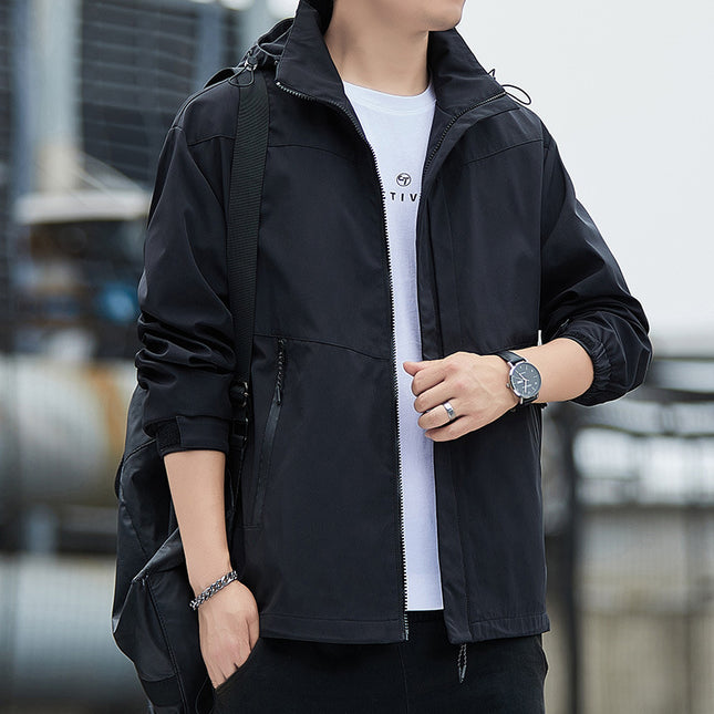 Spring 2025 New Style Removable Cap Jacket Men's Outdoor Sports Windproof Jacket Loose Men's Jacket