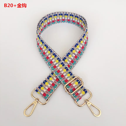 New Shoulder Strap Accessories Woven Strap for Women's Bags Wide Shoulder Strap Single Shoulder Crossbody Extended Strap Adjustable Bag Strap Embroidery Color Contrast