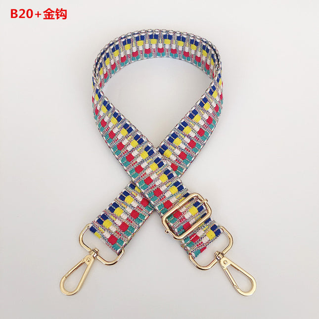 New Shoulder Strap Accessories Woven Strap for Women's Bags Wide Shoulder Strap Single Shoulder Crossbody Extended Strap Adjustable Bag Strap Embroidery Color Contrast