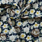 Cloth width 1.6m x 1.0m price / Dark blue flowers and shadows stacked on top of each other