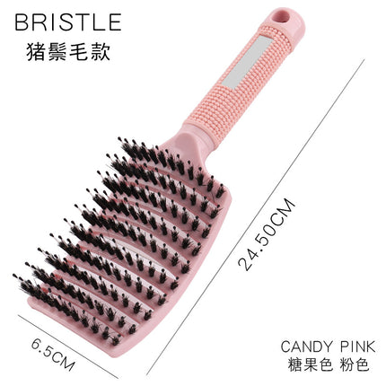 Factory Direct sales bristle big curved comb fluffy curly hair shape comb household hair massage comb oil head rib comb