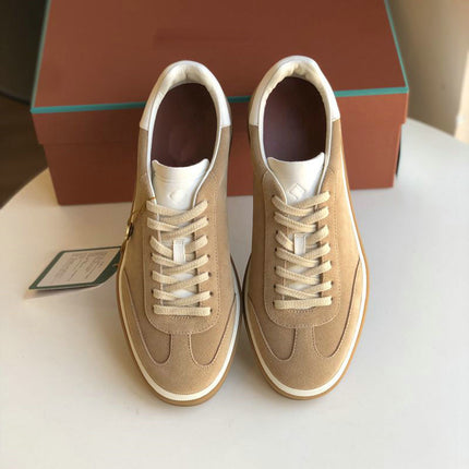 Guangdong Pure Original~Lp~Men's and Women's Moral Training Shoes Genuine Leather Lace-Up Casual Round-Toe Flats Sports Shoes Men's Sneakers Trendy