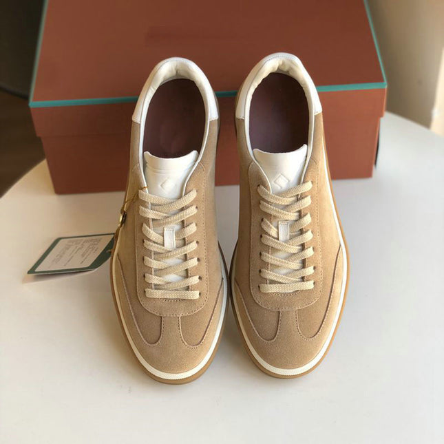 Guangdong Pure Original~Lp~Men's and Women's Moral Training Shoes Genuine Leather Lace-Up Casual Round-Toe Flats Sports Shoes Men's Sneakers Trendy