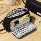 Oxford cloth triangle pencil case [black]