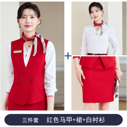 Hotel Front Desk Vest Professional suit Female Temperament Business Western Restaurant Waiter Tooling Head Waiter Manager Work Clothes