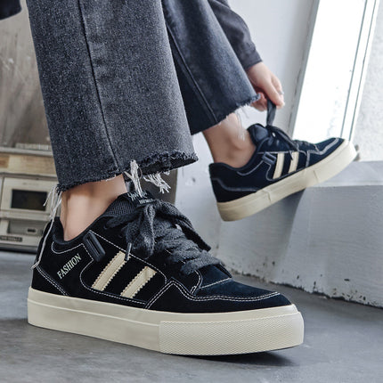 2025 New Fashion Low-top Niche Casual Men's Shoes All-match Fashion wine red Bread Shoes Student Board Shoes