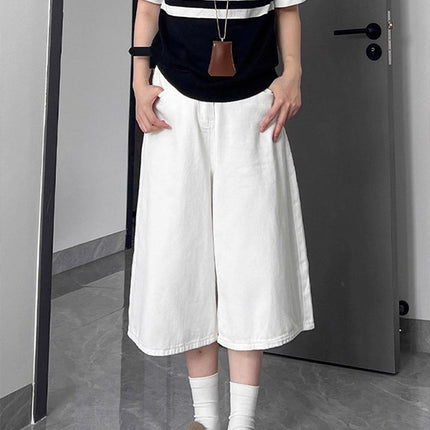 American-Style Dark Blue Wide-Leg Jeans for Women, 2025 Autumn New Straight Loose Slimming Lazy Design Floor-Length Pants