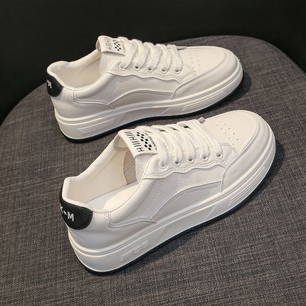 Genuine leather soft bottom comfortable white shoes for women 2024 spring new versatile Korean style low-top casual single-layer shoes for women sneaker