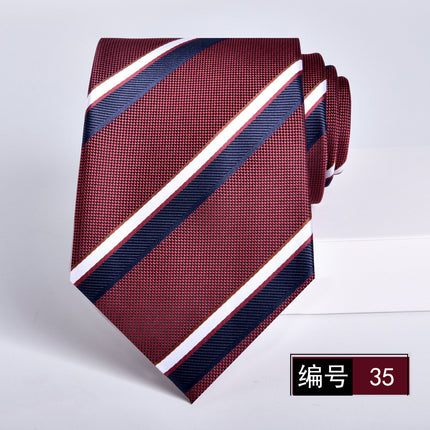 Tie men's formal wear business wine red bridegroom wedding jacquard hand fight 8cm administrative professional New in stock