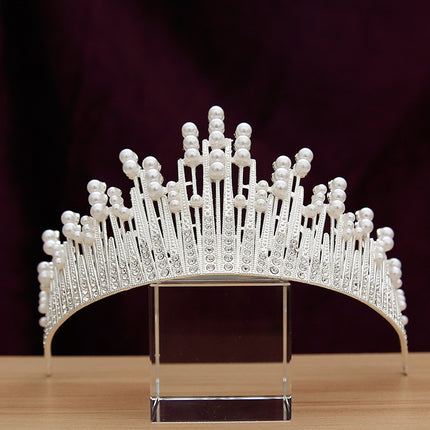 Bridal Crown Headpiece Wedding Dress Hair Accessories Pearl Crown Accessories Princess Headband Jewelry Wedding Essentials Crystal