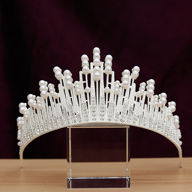 Bridal Crown Headpiece Wedding Dress Hair Accessories Pearl Crown Accessories Princess Headband Jewelry Wedding Essentials Crystal