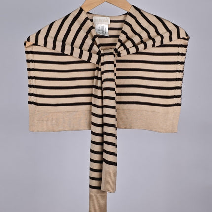Korean Style New Striped Knitted Shawl for Women, Suitable for Spring and Autumn, Air-Conditioned Rooms, Office, Versatile and Fashionable Shoulder Scarf