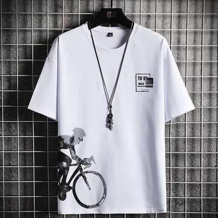 New Quick-drying Ice Silk Gradient suit Men's Short-sleeved T-shirt Summer Casual Shorts Sports Two-piece Handsome Men's Wear