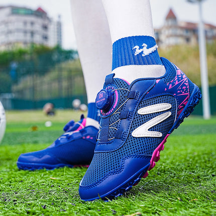 Children's Football Shoes, Lace-Free Rotating Buckle, Low-Cut Broken Nails, Student Competition Sports Shoes, Youth Anti-Slip Training Shoes