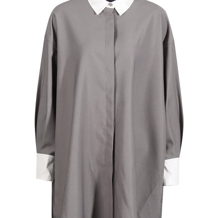 Japanese-Style Lazy Dress 2026 Spring Artistic Retro Commuting Color-Block Collar Loose Plus-Size Shirt Dress