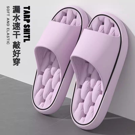 Slippers for Women, Summer Couples, Indoor Home Bathroom Bathing, Leaking, Non-Slip, Thick-Soled, Shit-Stepping Household Sandals, Slippers for Men
