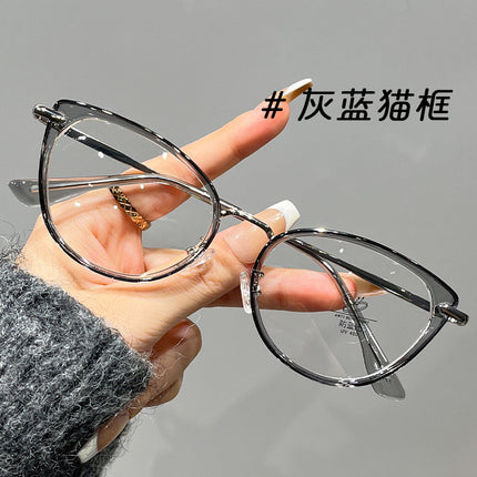 European and American retro cat's eye myopia glasses women's professional can be equipped with power lenses flat lens small frame eye frame