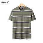 1102 striped round neck army green / M 45-60kg