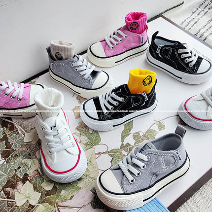 Children's Canvas Shoes 2025 Spring and Summer New Small Large Breathable Board Shoes for Boys and Girls Students Sports Running Casual Shoes