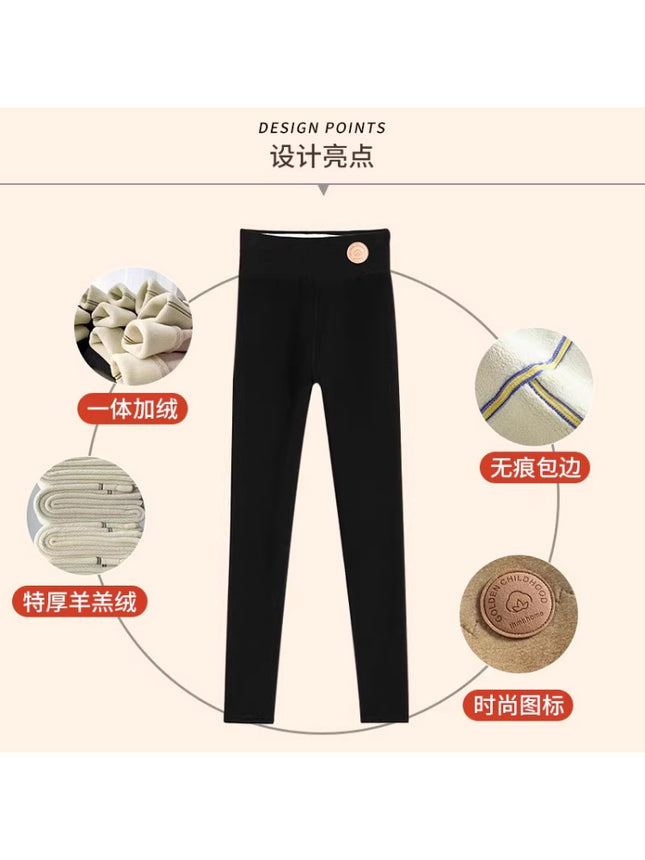Fleece-Lined Leggings for Women, 2025 Winter Thick Cotton Pants, Fleece Pants, Plus-Size Extra Thick Lamb Fleece Thermal Pants, Autumn Pants