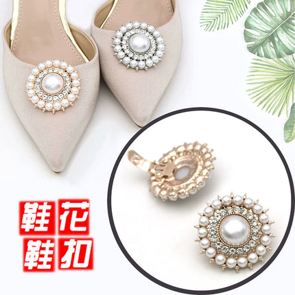 Cross-Border High-Heeled Shoe Accessories, Work Shoe Decorative Buckles, Pearl Shoe Bridal Shoe Buckles, Detachable Shoe Flowers, Shoe Buckles for Wedding Shoes