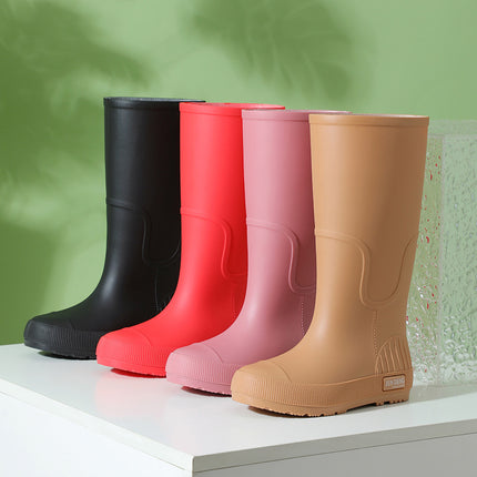 Spring and Summer Non-Slip Women's High Rain Boots Rainy Season Commuting British Work Boots Fashion Rubber Shoes Women's Water Shoes 33 High Tide Water Boots