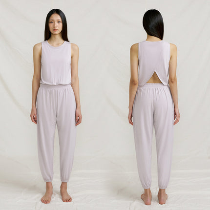 25 New Autumn Sports Yoga Wear Jumpsuit for Women, Sleeveless, Beautiful Back, Slit, Loose, Casual, Pilates Fitness for Women