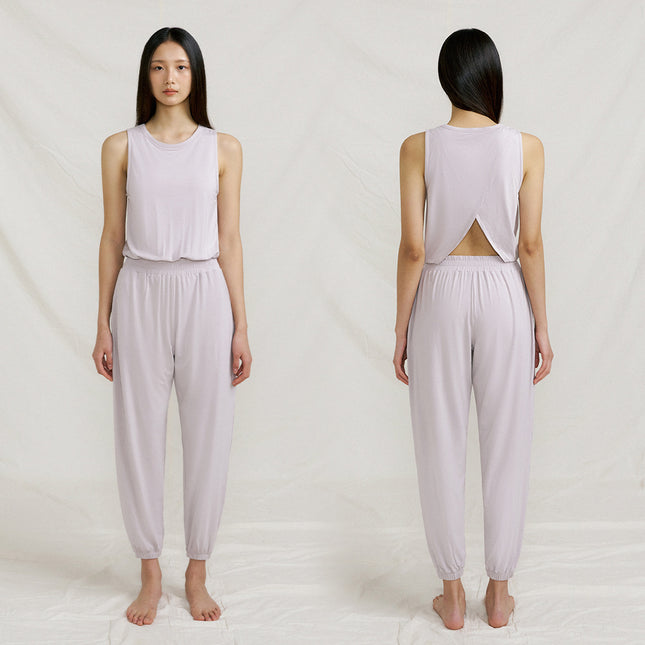 25 New Autumn Sports Yoga Wear Jumpsuit for Women, Sleeveless, Beautiful Back, Slit, Loose, Casual, Pilates Fitness for Women