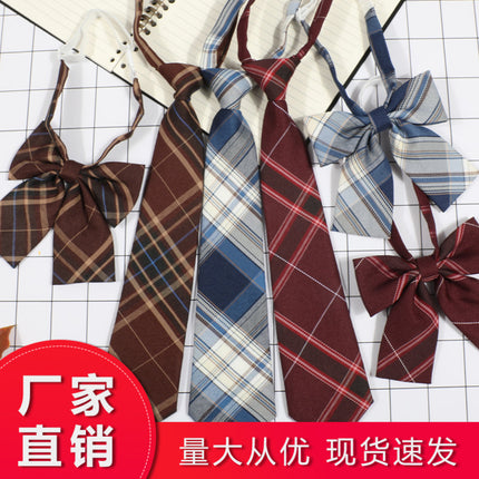Japanese Plaid JK Tie Tie Set Women's College Style Graduation Photo Free Accessories Korean Style Bow Mariners Suit