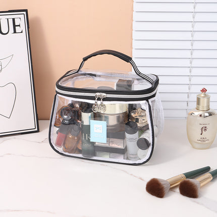 Cross-border Hot Selling PVC Large Capacity Transparent Toiletry Bag Cosmetic Storage Bag Waterproof Portable Cosmetic Storage Cosmetic Bag